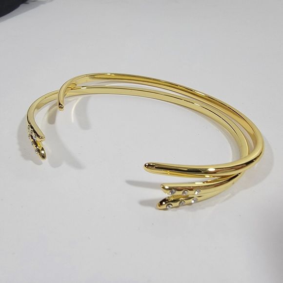 Michelle Campbell Gold Plated 2 Piece Bracelet Talon Cuff Set With Bag - Picture 5 of 6